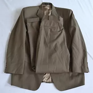 Chaps Ralph Lauren 48L 36x34 Brown 100% Wool Mens Jacket Pants Suit - Picture 1 of 12