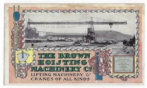 Brown Hoisting Machinery Co. Cleveland Ohio Crane Trade Card #12 Art Nouveau - Picture 1 of 2