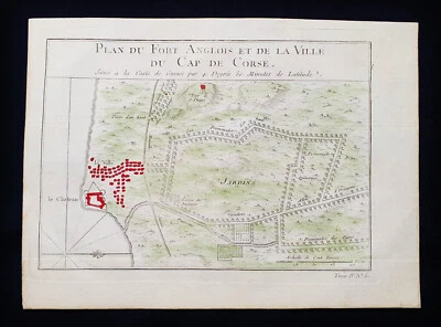 1754 БЕЛЛИН: редкая карта АФРИКИ, CAP DE CORSE, ЗАМОК ПОБЕРЕЖЬЯ МЫСА, ГАНА, АФРИКА - Изображение 1 из 4