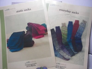 Two Knitting Pattern Lot ~ Willow Yarns~ Everyday & Static Sock Patterns - Picture 1 of 2