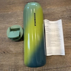 Starbucks Summer '22 Stainless Steel Green/Blue 20oz Vacuum Seal bottle Ltd USED - Bild 1 von 13