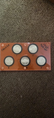 1965 Canada Silver Dollar RARE SET All 5 Types Brilliant Uncirculated Encased Cover