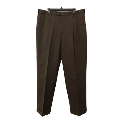 Saddlebred Hidden Expandable Waist Mens Size 40 x 30 Khakis Brown Pants - Image 1 of 4