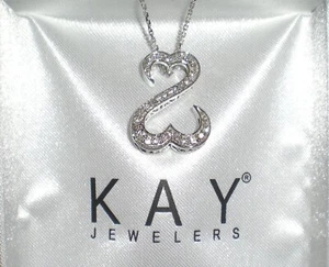 KAY Jeweler Jane Seymour Open Hearts 14K White Gold 1/4ct Diamond Necklace ๐ - Picture 1 of 24
