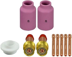 TIG Gas Lens Collets Boby 10N24 45V26 3/32" 54N14 #8 54N01 Kit for 17 18 26 10pk - Picture 1 of 6