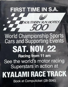 Rare Original Kyalami Race Track Poster-Southern sun Hotels 500-WC Sports Cars - Picture 1 of 2