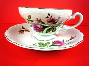 Cherry China Vintage Pink Roses Floral Teacup And Saucer Set - Picture 1 of 12