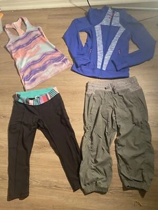 Ivivva by Lululemon  girls size 12 lot ot of  4 athletic wear tops/ capri pants - Picture 1 of 9
