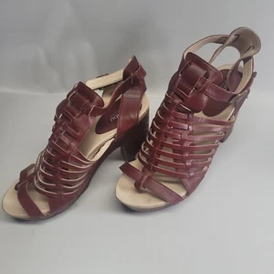 Jambu Womens Valentina Stacked Heel Sandals Dress Shoes Size 10 Brown Cinnamon - Picture 1 of 11