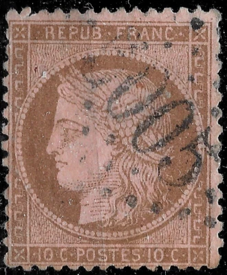 1875 FRANCE CERES Sc#60 ALGERIA Used P.O."5005"VF - Image 1 of 2