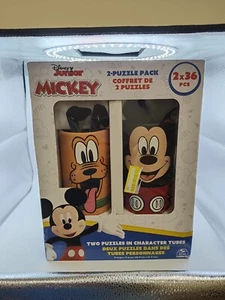 Disney Mickey Pluto 36pc Kids Puzzle Tube Set 2 pack - Picture 1 of 9