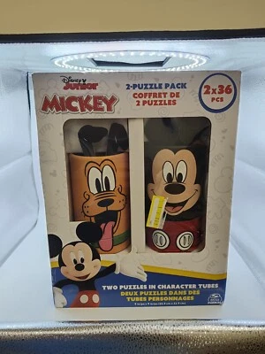 Disney Mickey Pluto 36pc Kids Puzzle Tube Set 2 pack - Image 1 of 4