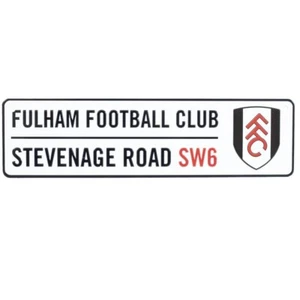 Fulham F.C. Letrero de ventana colgante de metal novedad Stevenage Road SW6 - Imagen 1 de 4