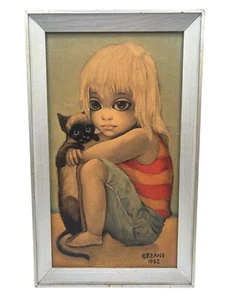 Vintage Original 1962 Margaret Keane Big Eye "Little Ones" Framed Print - Picture 1 of 8