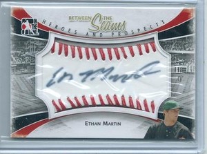 2011 ITG Heroes & Prospects Ethan Martin Between the Seams AUTO AUTOGRAPH RC