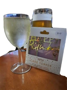 Happy Birthday Gold Acrylic Cake Topper for Birthday Party Cake Decoration (070) - Picture 1 of 2