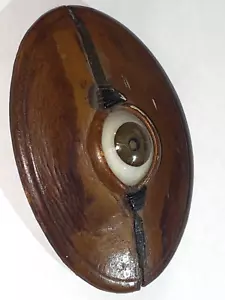 Vintage 1960’s Glass Eyeball Leather Belt Buckle Optometrist Ophthalmologist - Picture 1 of 10