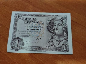 Billete España 1 Peseta 19 Junio 1948 "La Dama de Elche" Pick 135 .- S/C.(ORIGIN - Imagen 1 de 2