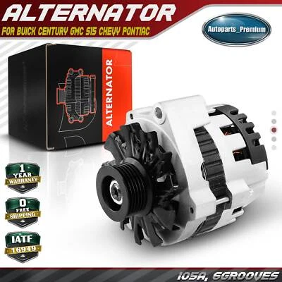 Alternator for Buick Century GMC S15 Safari Chevrolet Astro Pontiac 105A 12V CW - Imagem 1 de 4