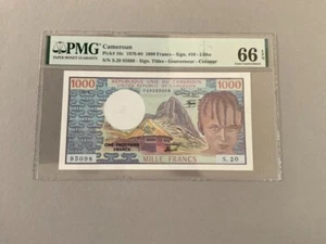 Cameroun 1,000 Francs P-16c 1978 PMG 66 EPQ - Picture 1 of 4