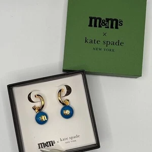 Kate Spade x M&M's Gold and Blue Earrings - Picture 1 of 1