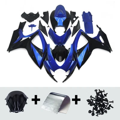 Blue Black Fairing Kit For Suzuki GSXR600 GSXR750 2006 2007 Injection Bodywork - Image 1 of 4
