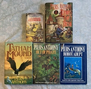 Piers Anthony 5 Book Lot Tatham Mound Demons Don’t Dream Cluster Robot Adept Out - Bild 1 von 6