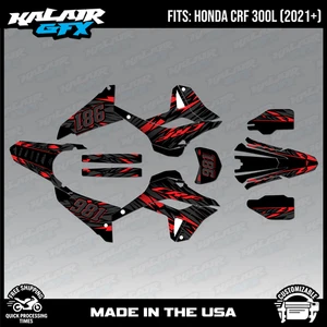Kit de gráficos para Honda CRF300L CRF 300L 2021+ serie Twitch - rojo - Imagen 1 de 4