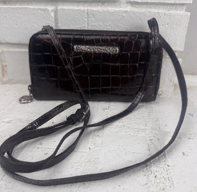 De Colección Brighton Años 90 Estampado de Cocodrilo Marrón Bandolera Bolso Y2K Cartera Monedero Años 90 Foto 1 de 4