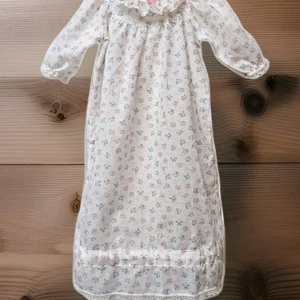 VTG 70s-80s YELLOW BIRD Baby Gown 0–12M Floral Prairie Layette Sleep Sack USA - Picture 1 of 6