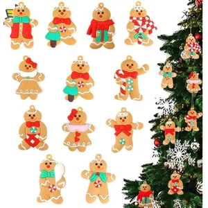 Realistische 12 Stück Lebkuchenmann Christbaumschmuck – Stilvolle Weihnachtsdeko - Bild 1 von 9