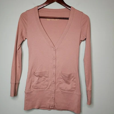 Cárdigan informal de algodón para mujer Tee Shop con botones Top capas manga larga Foto 1 de 4