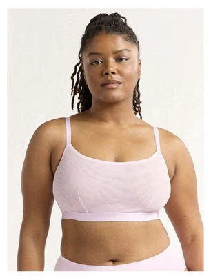 Sujetador JOYSPUN Mujer M Malla Bralette Pull-Over Sin Forro Ajustable • Esmalte Lila Foto 1 de 4