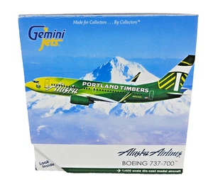 Gemini  Jets Port   Land Timbers 1 400 Alaska Airlines 737-700 Boxed GJASA 1063 - Picture 1 of 24