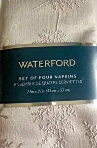 Waterford Napkins Set of 4 Gray Tossed Leaf Pumice Stone Holiday Christmas 21x21 - Picture 1 of 3