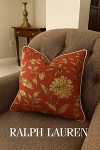 2 Ralph Lauren Reversible Villa Camelia Floral throw pillow covers RARE HTF EUC - Picture 1 of 21