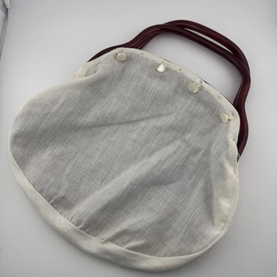 Vintage 1970's DeLanthe Interchangeable Covers Handbag w/ Brown Lucite Handles - Image 1 of 4