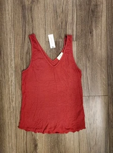 NWT Anthropologie T.LA Red Rouge Ribbed Tank Top Size Medium - Picture 1 of 5