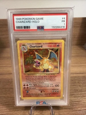 PSA 1 Charizard Holo Base Set Unlimited 4/102 Pokémon 1999 - Image 1 of 4
