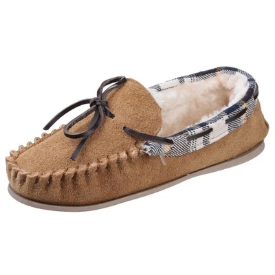 Cotswold Kilkenny Slip on Moccasin Slipper Tan  This ladies' is crafted with a - Image 1 of 4