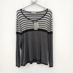 Windsmoor Sweatshirt Size M Womens Black White Pullover Striped NWT FLT-FPL - Picture 1 of 8