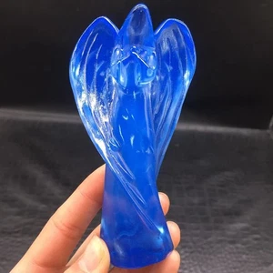 Natural Blue Opalite Crystal Quartz Carved Angel Figurine Healing Decorate 4.5'' - Picture 1 of 7