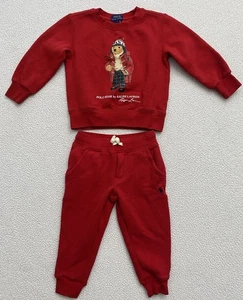 polo ralph lauren Kleinkind Polo Bear Jogginganzug rot Gr. 2 sehr süß Weihnachten - Bild 1 von 8