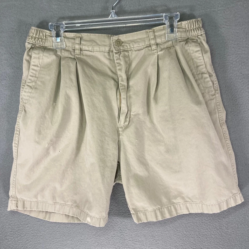 Pantalones Cortos Cherokee Para Hombre Plisados Caqui Algodón Talla 36 Cintura Elástica Informales Foto 1 de 4