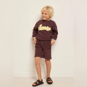 Bonpoint Karierte Bermuda Shorts Kinder Jungen 12 Fig Dunkellila 100% Baumwolle Taschen - Bild 1 von 9