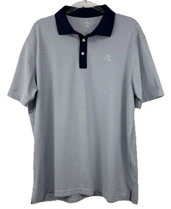 Rhoback Herren XL Polo gestreift blau & weiß Freizeit Golf Shirt leicht gebraucht, in einwandfreiem Zustand - Bild 1 von 7