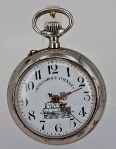 Eisenbahn Taschenuhr GRE Roskopf Patent Stahl/Nickel um 1910 (130909) - Bild 1 von 14