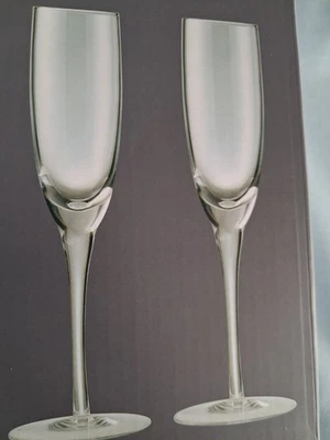 Champagne Flutes Glass Denby ‘China’ Range - Boxed Never Used  Set Of 2 - Image 1 of 4