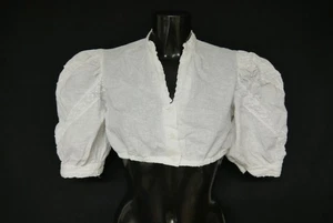 Gr.38 Dirndlbluse weiß Bluse für Dirndl Alphorn Baumwolle mit Spitze B11267 - Bild 1 von 4