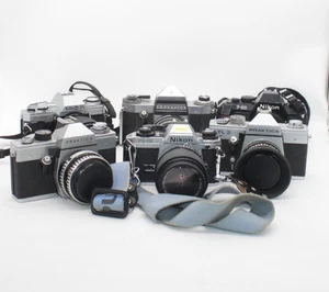 F x6 Vintage Collection Of SLR Film Cameras Inc. Minolta, Praktica, Nikon, etc. - Picture 1 of 14
